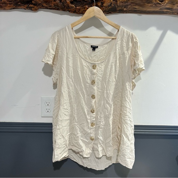 Torrid Cream Buttoned Relaxed Blouse - Picture 1 of 10
